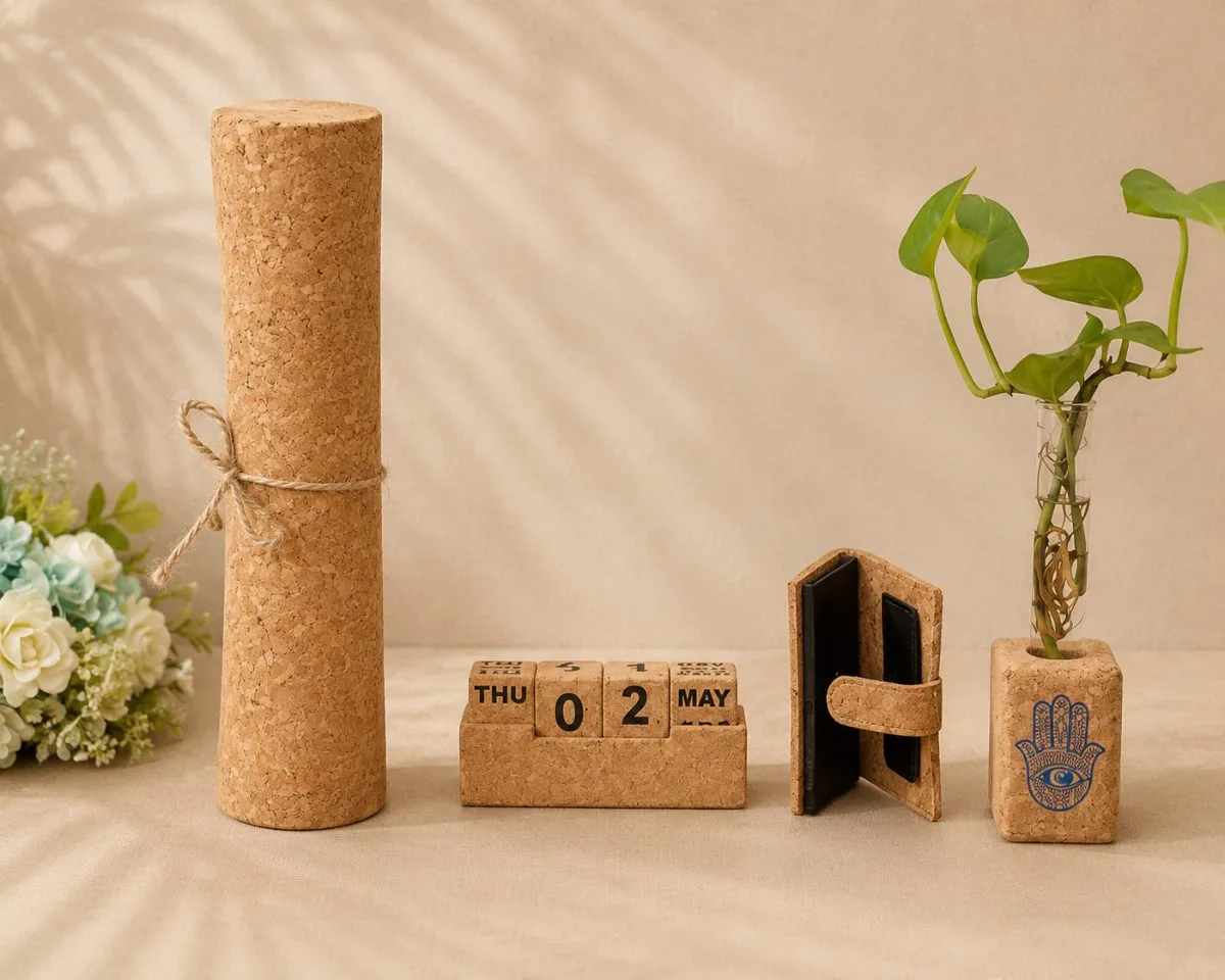 Cork Calendar & Card Holder Set — sustainable cork corporate gift kit, design 11