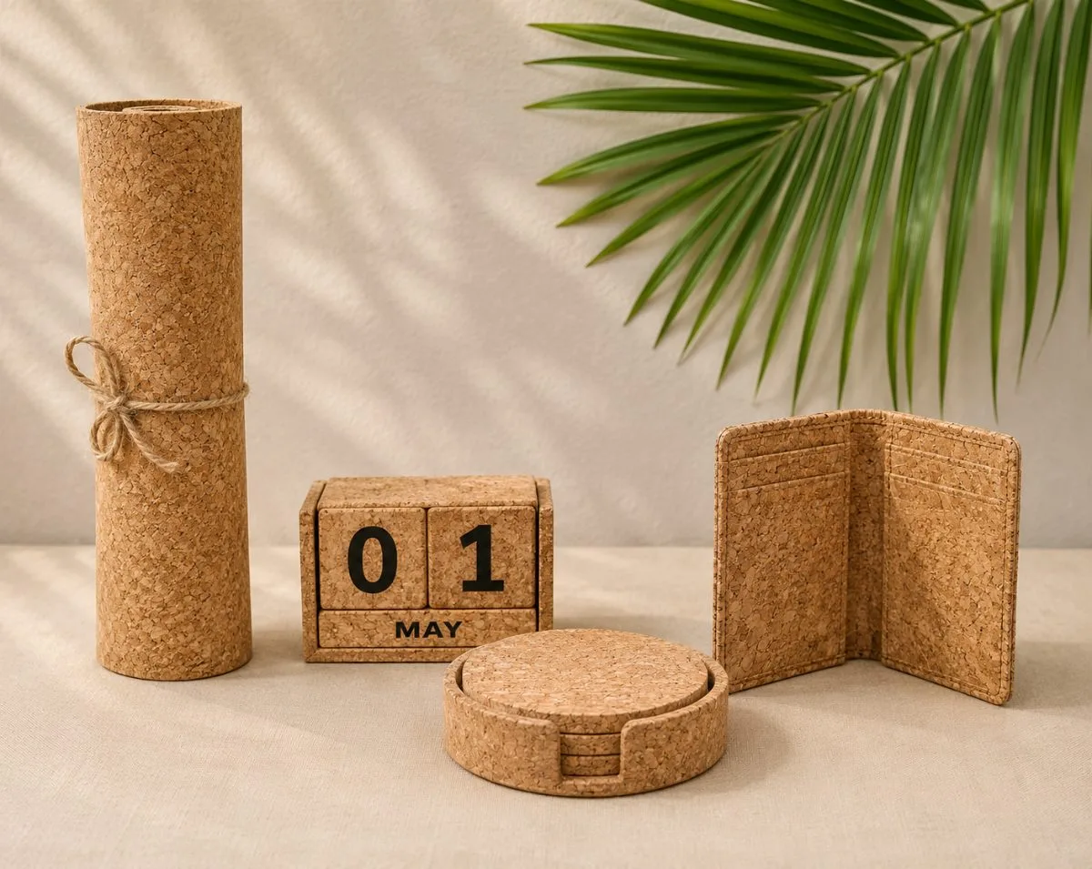 Cork Calendar & Wallet Set — sustainable cork corporate gift kit, design 15