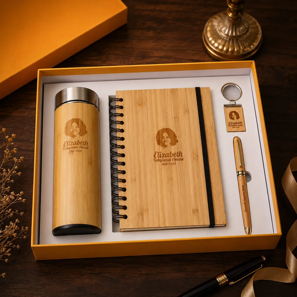 Wooden eco-friendly corporate gift kit